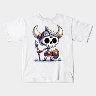 Cute Viking Skeleton Kids T-Shirt